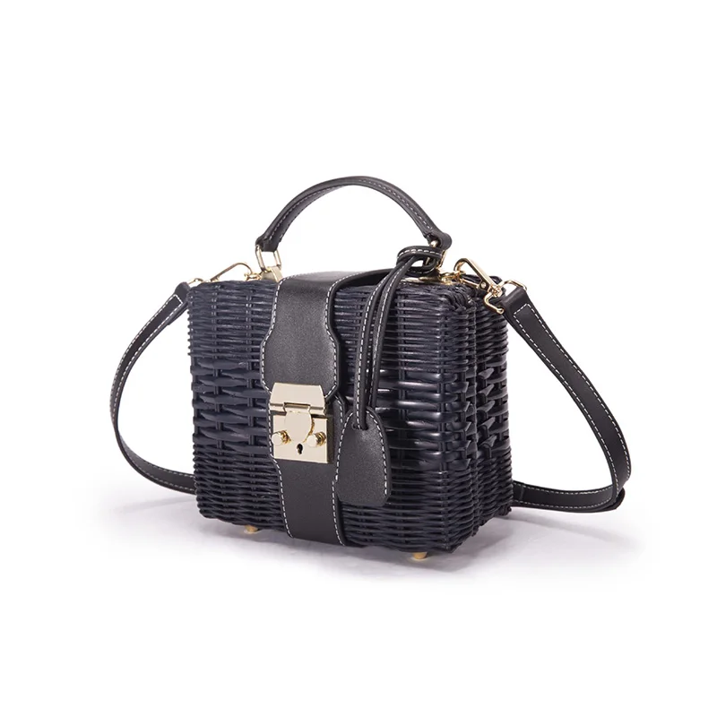 Rattan bag bali rattan bags women handbag vietnam handmade woven round basket indonesia big small shoulder rattan beach bag