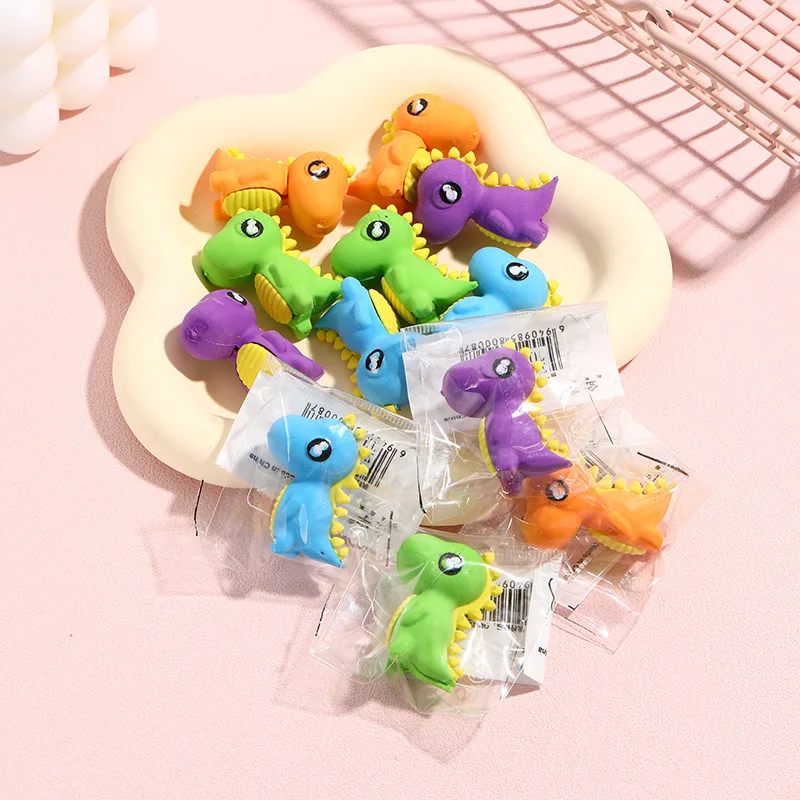 Cartoon dinosaur shape 3D eraser purple color available children students wholesale stationery for gift