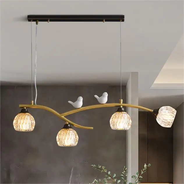 Warm and versatile restaurant cafe glass pendant light popular classic bedroom living room home decoration chandelier