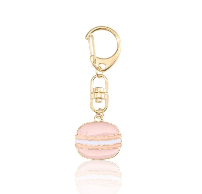Factory Price Afternoon Tea Series Icecream and Macarons Metal Enamel Keychain for Promotion Decoration Keychain