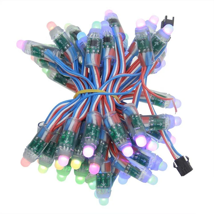 WS2811 IC встроенный RGB 12 мм Светодиодная струна полноцветная 5 В светодиодный пиксельный модуль водонепроницаемый IP68 точечный свет