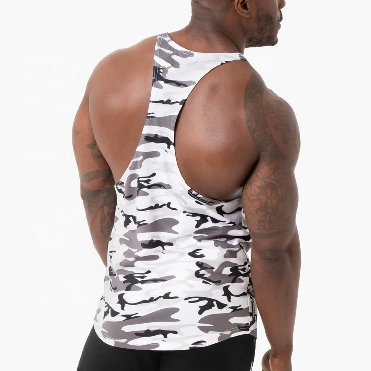 High Quality Custom Camouflage Stringer Racerback Breathable Fitness Muscle Tank Top