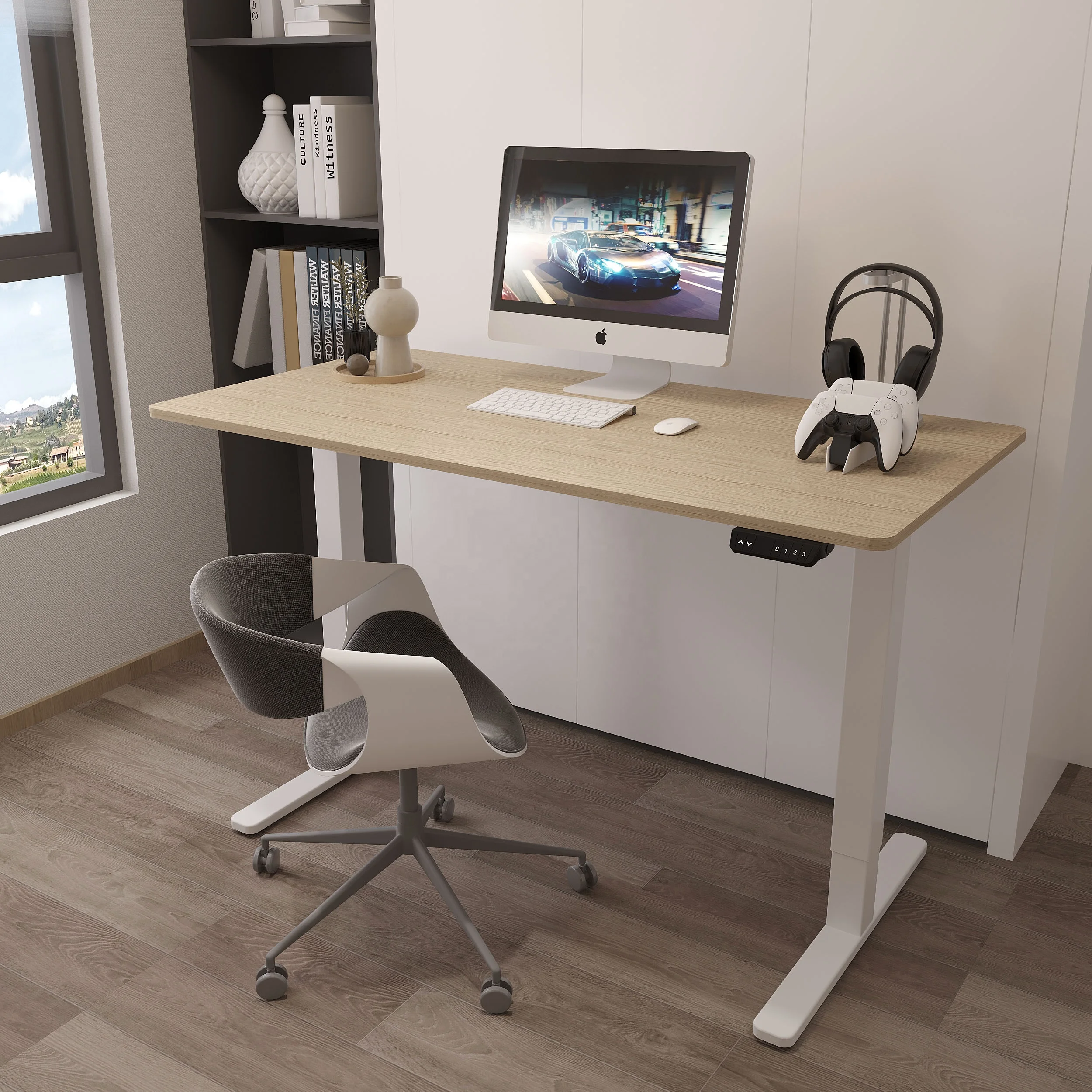 V-mounts electric standing desks for home office with Obstacle detection function VM-JSD2-01-1P