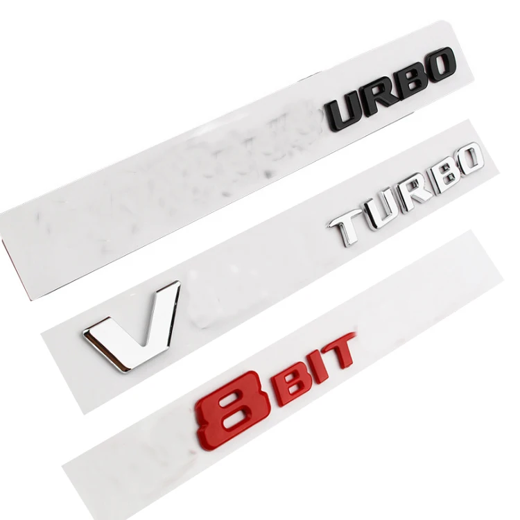 3D V8 BITURBO Letters Fender Side Sticker Emblems Badges Car Accessor Letters Fender Side Sticker Emblems Badges Car Accessories