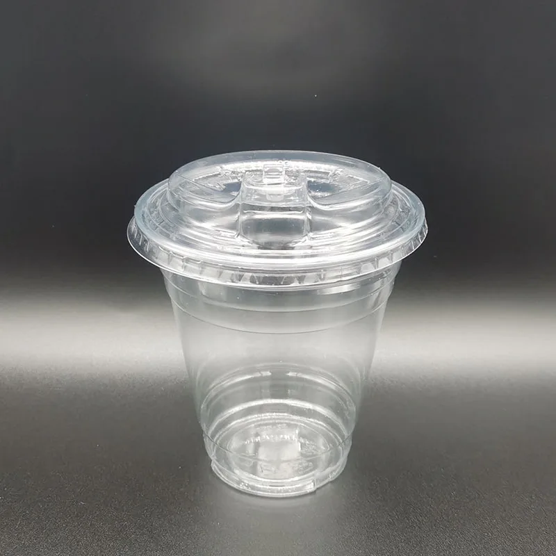 Wholesale free sample plastic cup disposable plastic cup with lid, biodegradable clear PLA plastic cup for smoothie juice