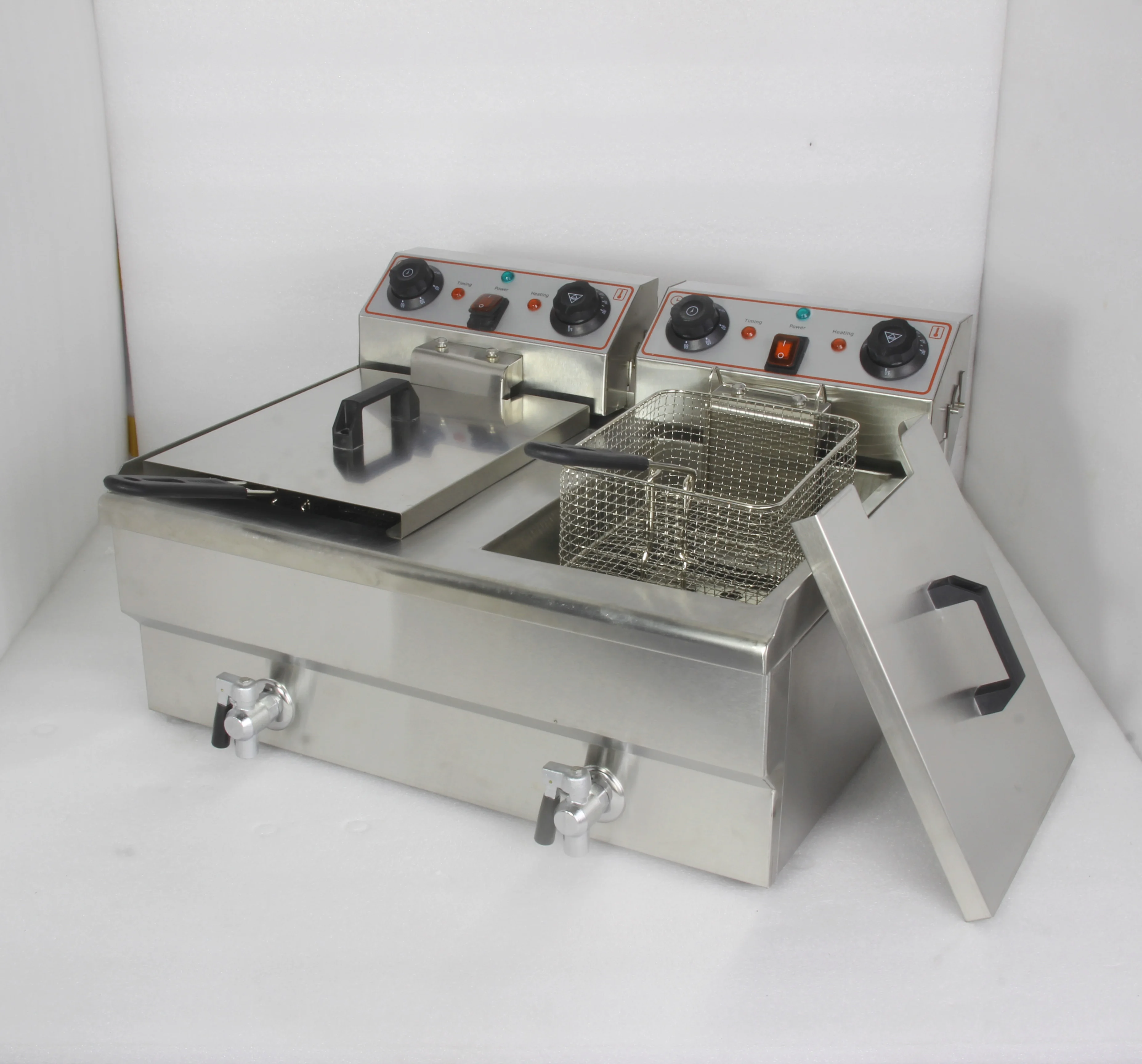 14L+14L Manufacture Luxury Desktop Double Tank Electric Deep Oil Fryer with Temperature Limit Protection Setting Restaurant