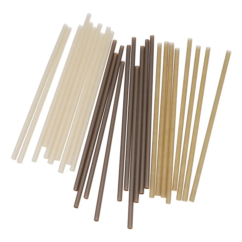 Custom Natural Bamboo Fiber Straw 100% Degradable Drinking Bubble Tea Straws