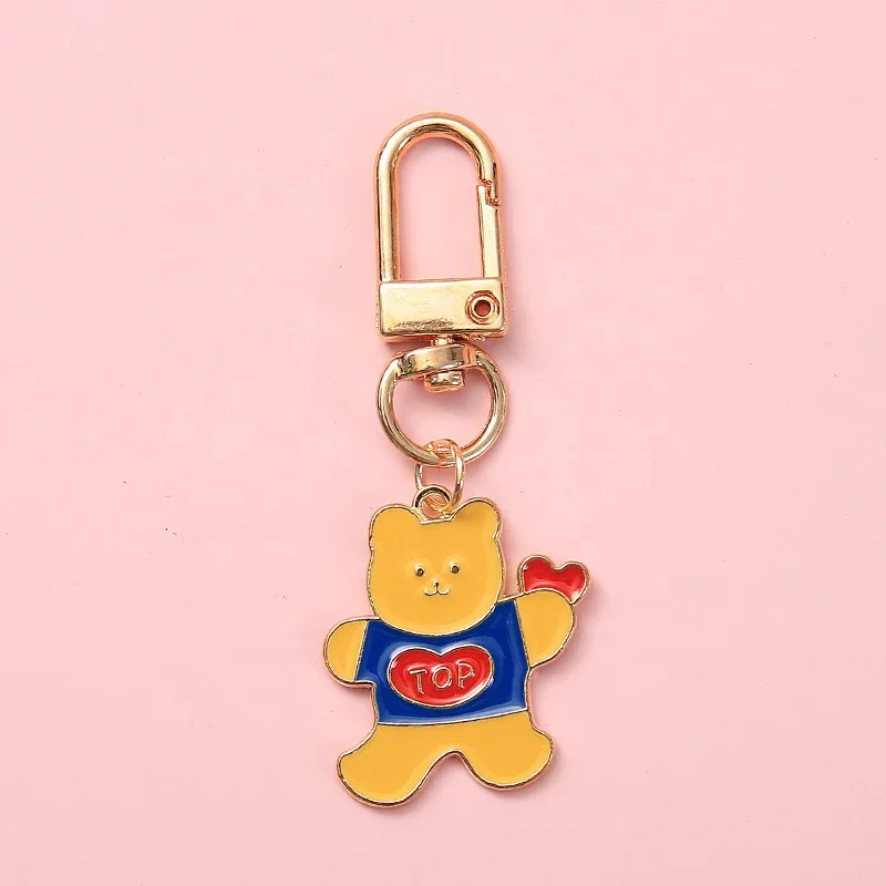 Custom Cute Character Keychain Metal Soft Enamel Beads Chain Keychain