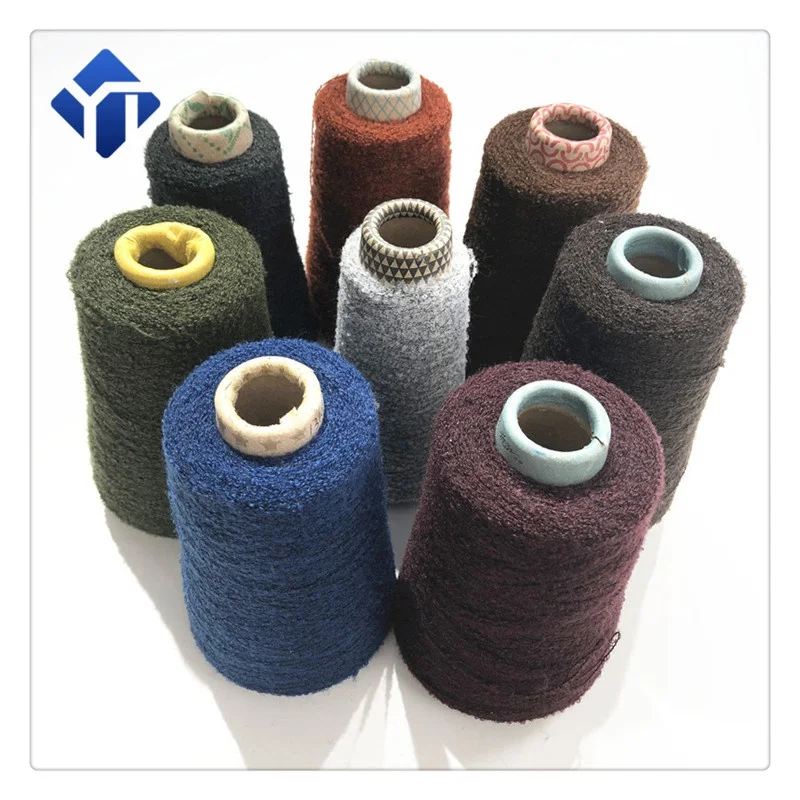 
Factory multicolor polyester mohair boucle woolen yarn for knitting 