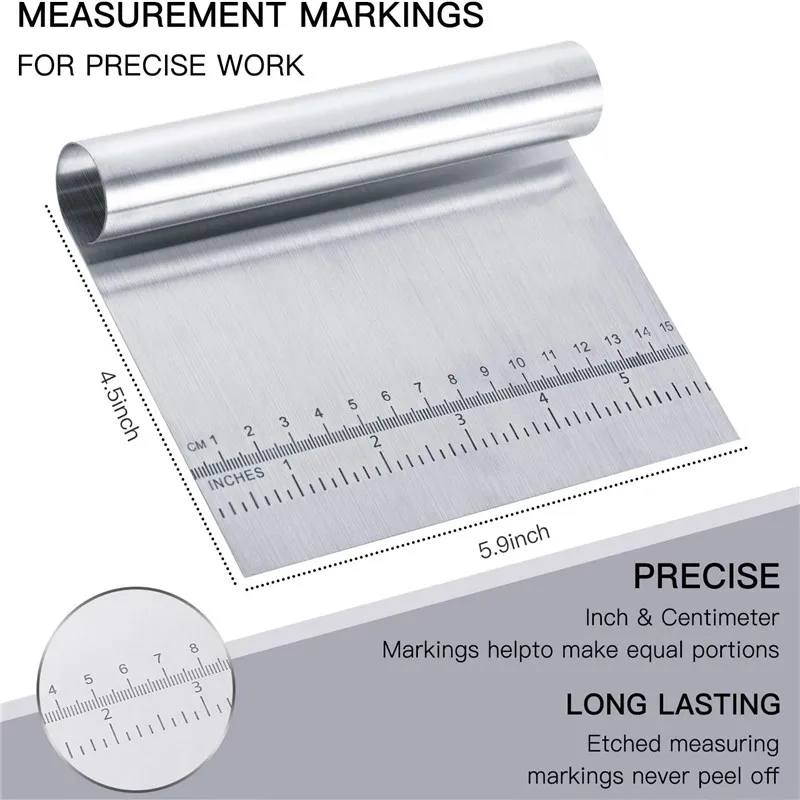 Multi-purpose  Stainless Steel Bread  Dough Scraper  Dough  Cutter Dough Chopper Bench Scraper