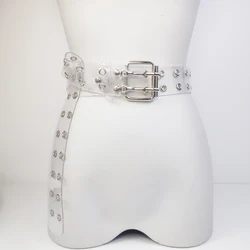 Women Waist Resin Transparent Long Dress Belt Heart Pin Buckle Cinturon Mujer Cinturone Para Hombre Leather Strap 154