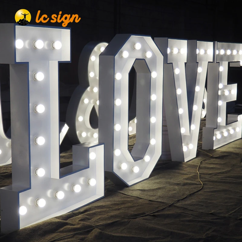 Customized luminous sign light decorative letter mr and mrs sign for wedding welcome letters signs