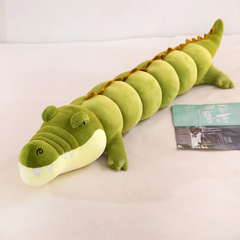 Greenmart cpc Hot Selling Custom Stuffed Animal Stretchy Crocodile Plush Toy Sleeping Crocodile long pillow alligator plushie