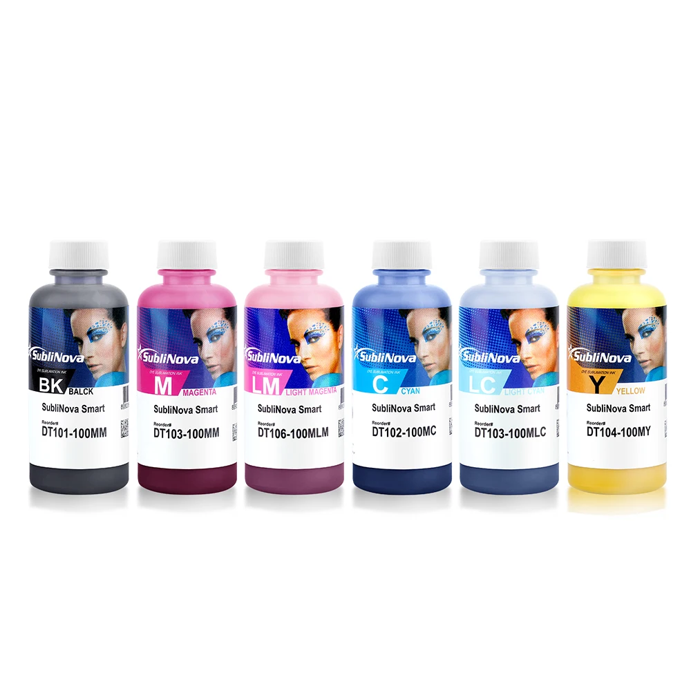 Ocbestjet 100ML 6 Colors Low Temperature Korean Sublinova Intec Sublimation Dye Ink For Epson DX4 DX5 DX6 DX7 DX8 Printhead
