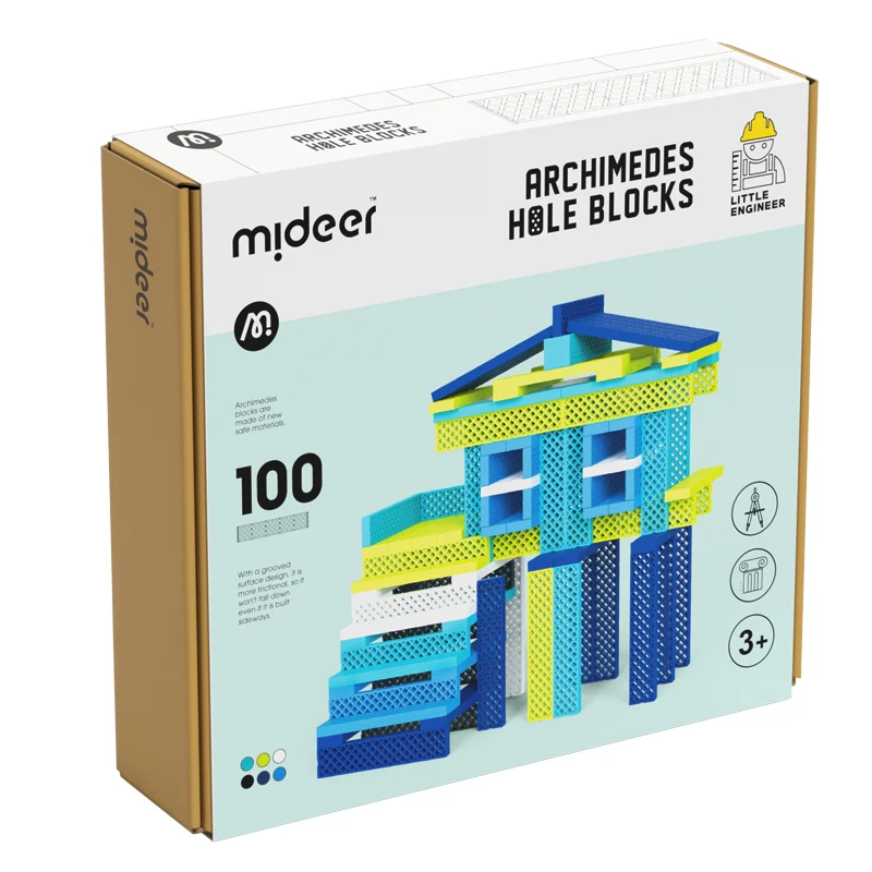 mideer MD1163 BLOCKS gift for children imagination and creativity Archimedes Hole wooden building blocks