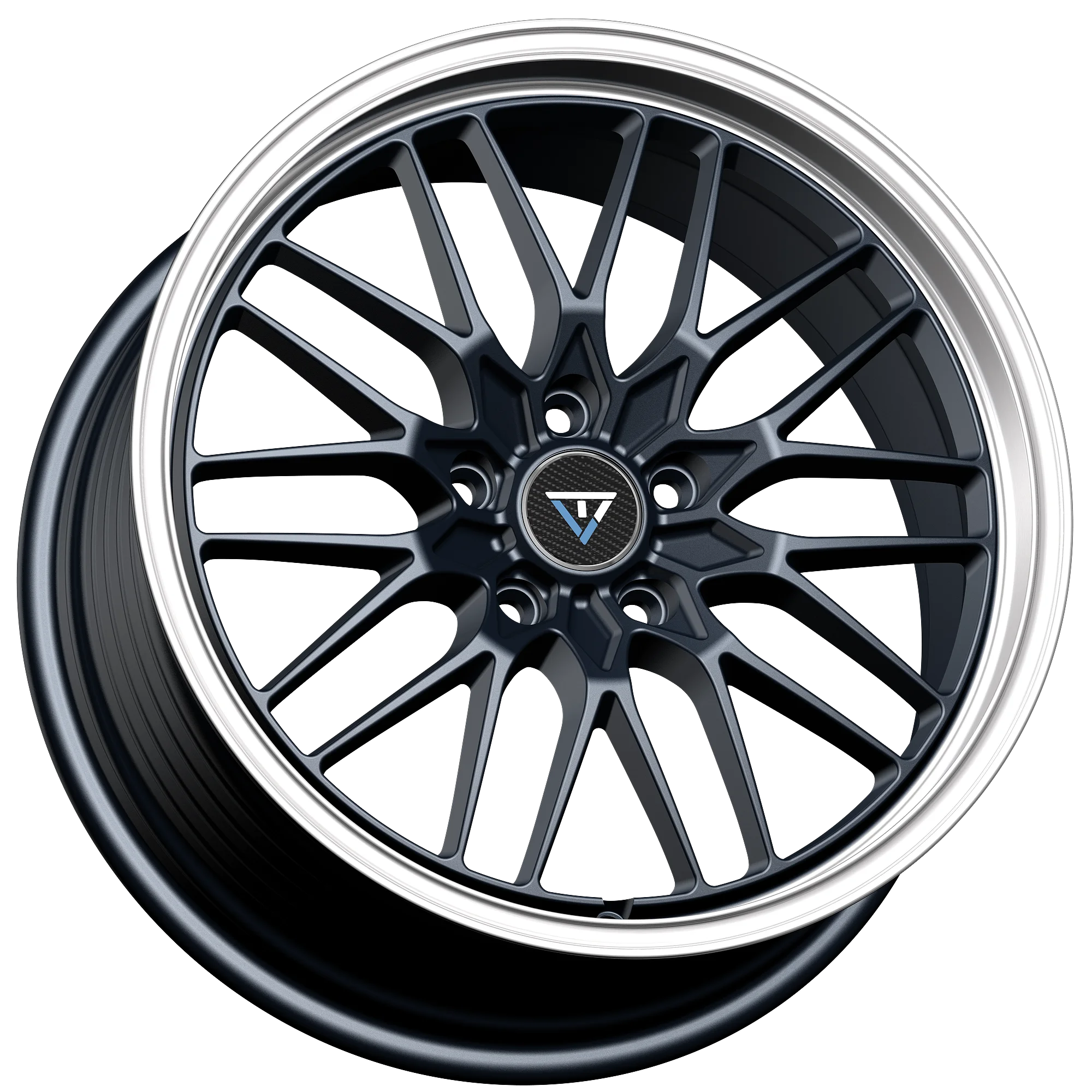 VLF-P03 New innovative product alloy wheels high end MATT BLACK MACHINE SPOKE AND LIP  alloy wheels