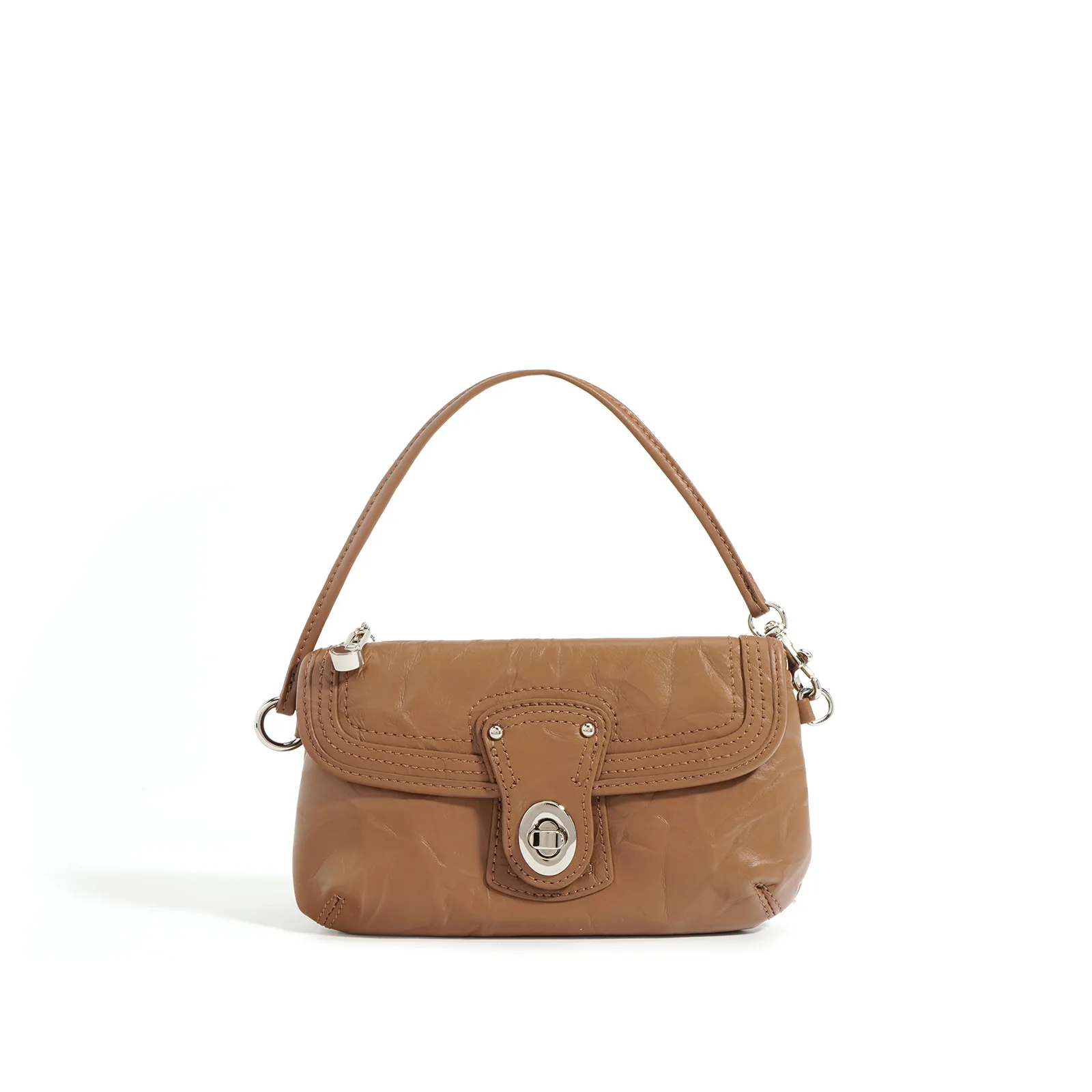 Wholesale soft cowhide mini handbag Trend ladies genuine leather chain sling shoulder bag Simple fashion crossbody bag for women