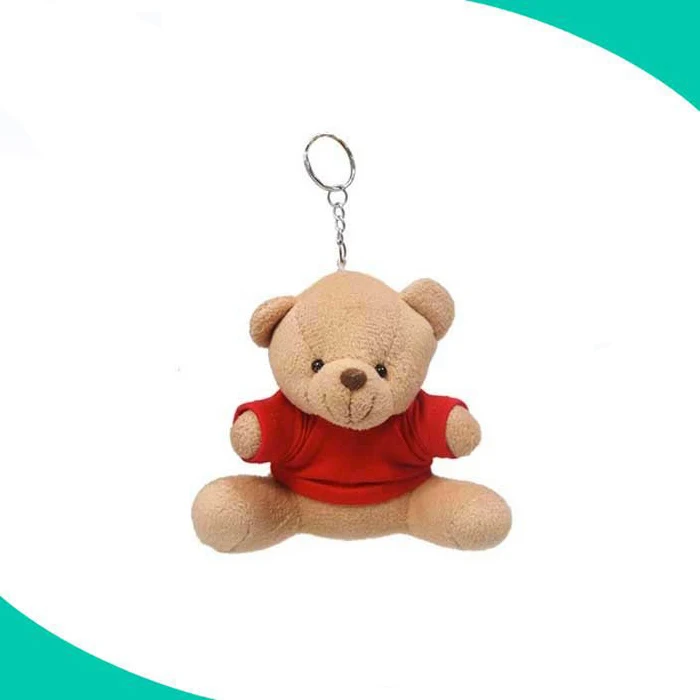 Lovely plush bear keychain wholesale T-Shirt bear keyring personalised custom teddy bear keychain