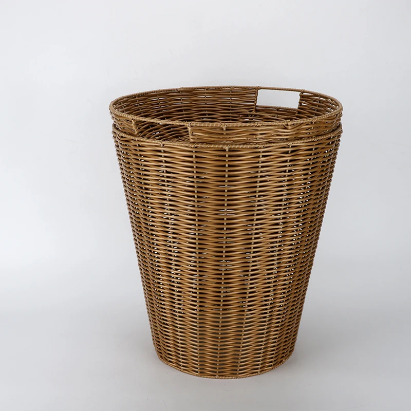 Customized Large Rectangle Shelf Office Under Bed PP Plastic Rattan Bamboo Willow Wicker Storage Laundry Baskets