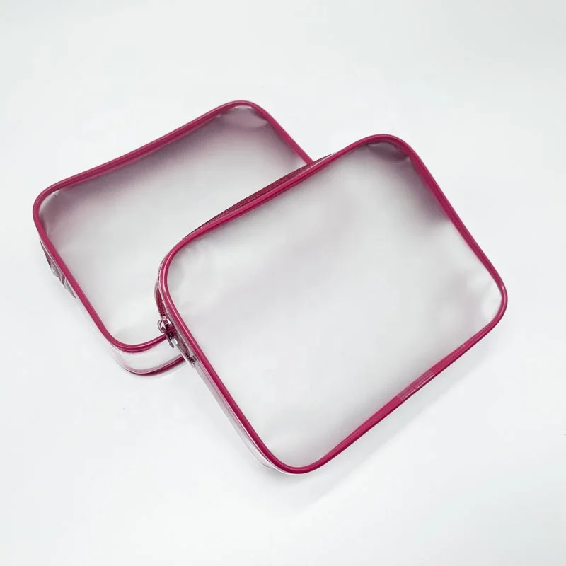 New Arrival Custom Women Clear Organizer Pouches Travel Toiletry Bags Cosmetic Case Transparent PVC Makeup Bag Zipper