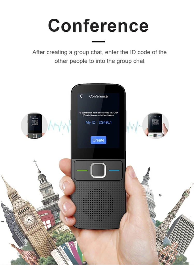 Language Translator Device Portable Real-time Voice Translation in 138 Different Languages Accents for Learning Travel Business