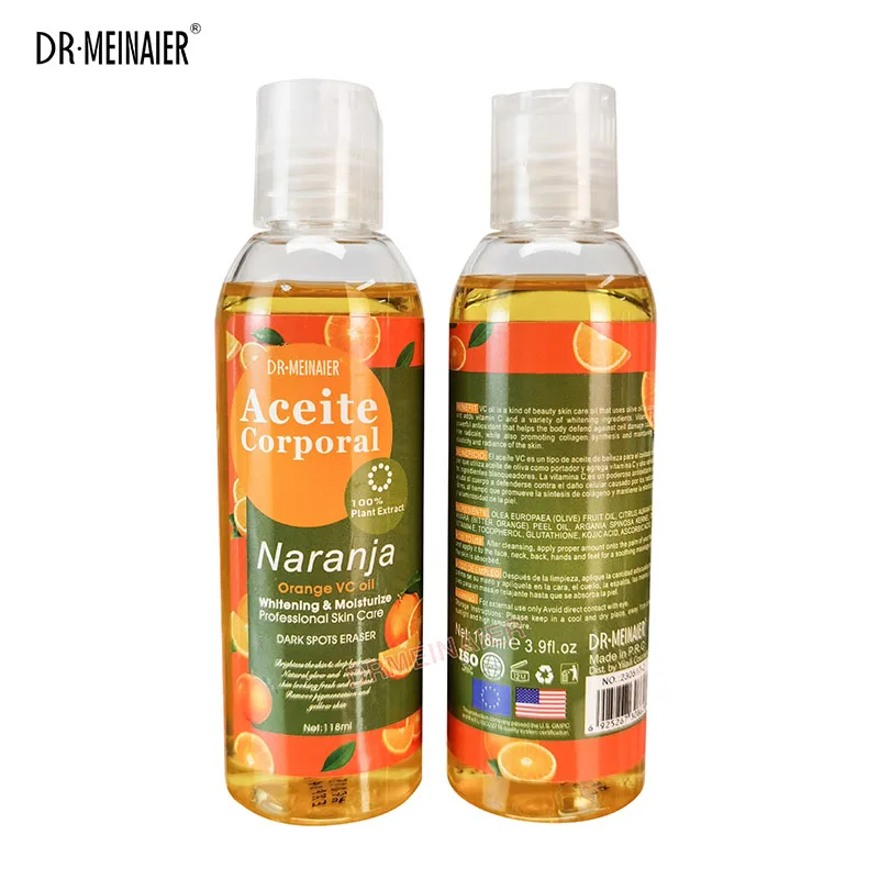 Organic 500ml Orange Vitamin C Body Serum Oil Skin Care Body Massage Sweet Orange Oil