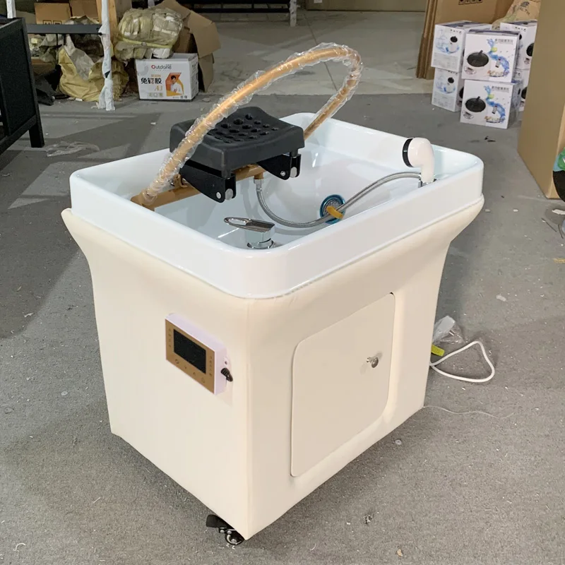 Mobile Portable Shampoo Plastic Bowl With Water Tank Hair Black Basin And Styling Appliances Without Bed For Beauty Salon Use