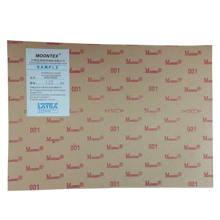 Moontex 001 303 quality cellulose insole paper leather board