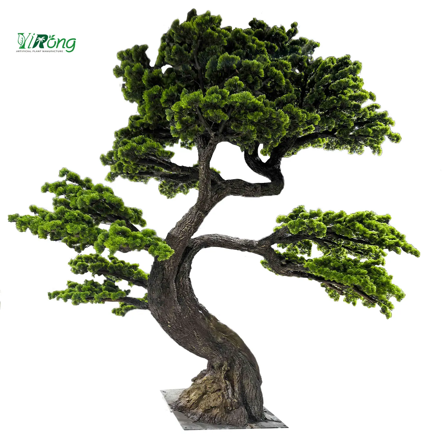 100% Handmade 3.5m High Fake Big Tree Fiberglass Green Artificial Pine Bosai Tree For Indoor Restaurant Project Interior Decor