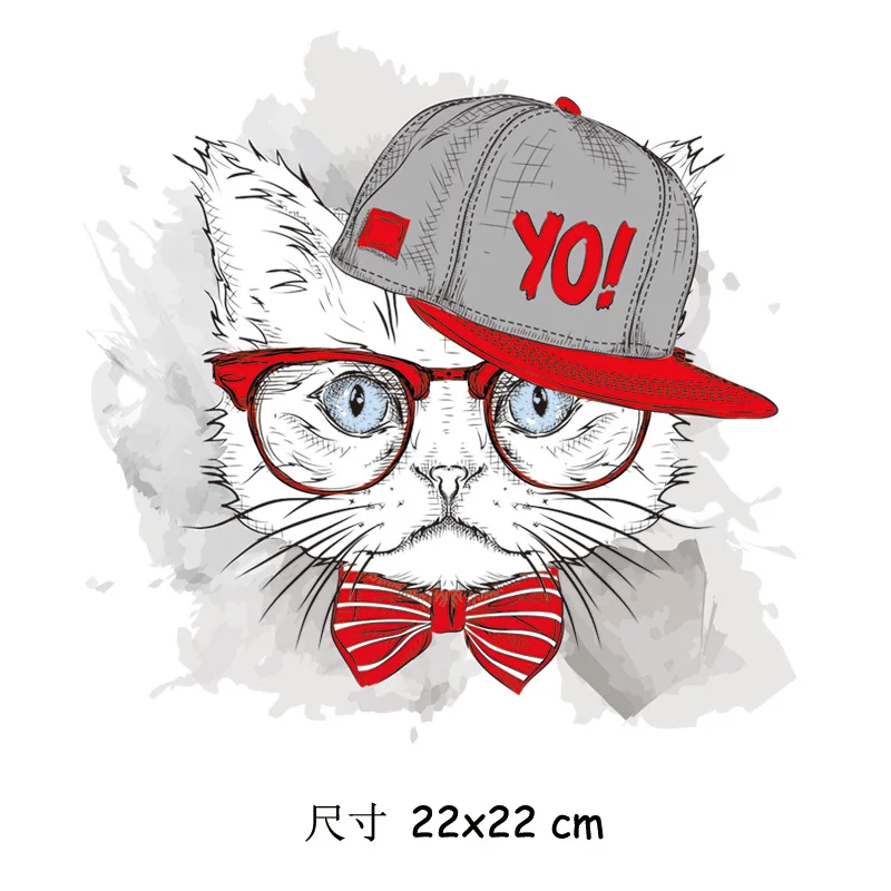 DIY Heat Transfer paper Stickers Iron on Transfers Patches Set Assorted Cute Cat Iron on Appliques Patches for T-Shirt stickers