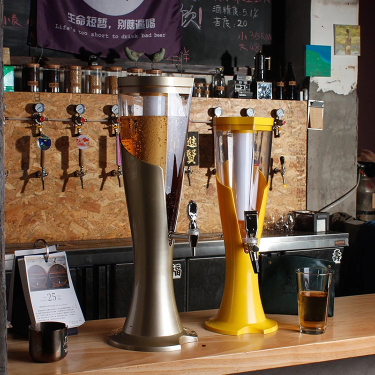 Custom 1.5L 2L 3L Portable Juice Beverage Drink Tower Tap Keg Automatic Electric Beer Dispenser with Led Light