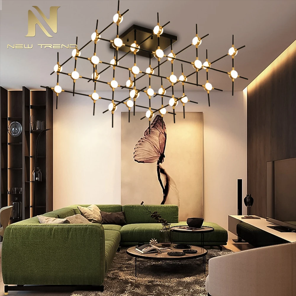 Contemporary Indoor Decoration Show Room Villa Staircase Mall Acrylic Chandelier Light