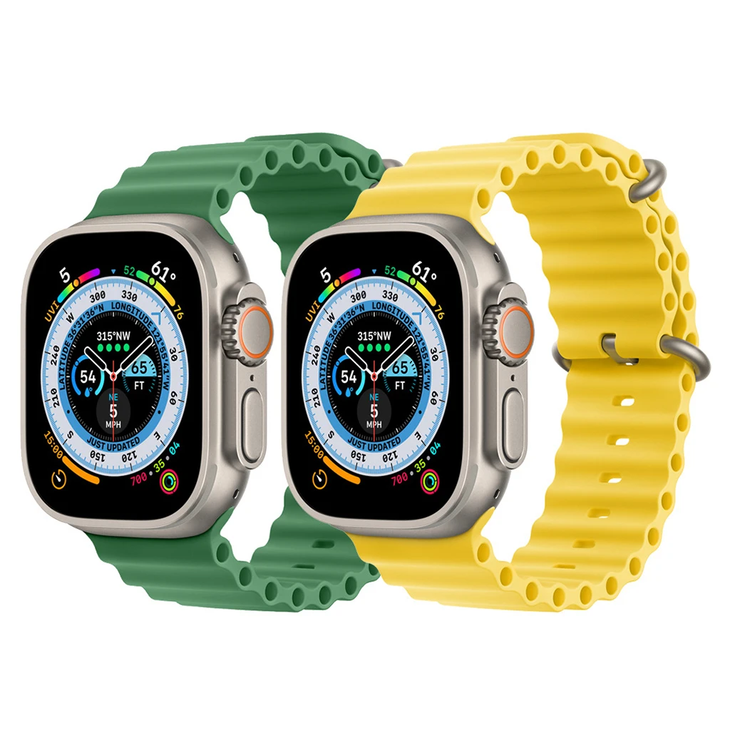 Original 49Mm Soft Silicon Sport Silikon Applewatch Armband Smartwatch Correa Para Strap Ocean Loop Band For Apple Watch Ultra 8