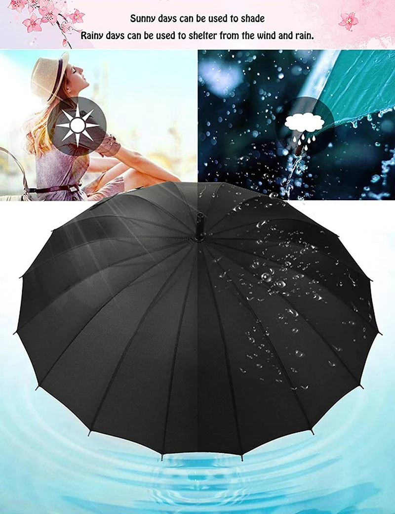 Auto Open Katana Sword long handle handle Strong Windproof Rain stick Japanese Samurai Umbrella with logo