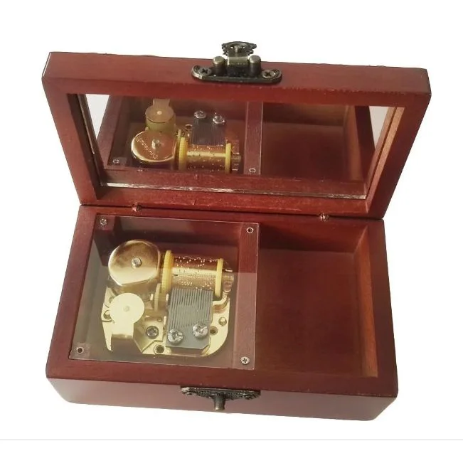 Home Decor Gift Toy Desk Music Box18 Note Antique Wrapped Gold Plated Wooden Music Box