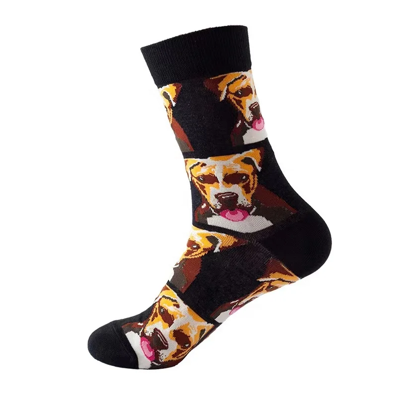 wholesale dress socks cat dog men cotton design colorful funny socks fashion men socks