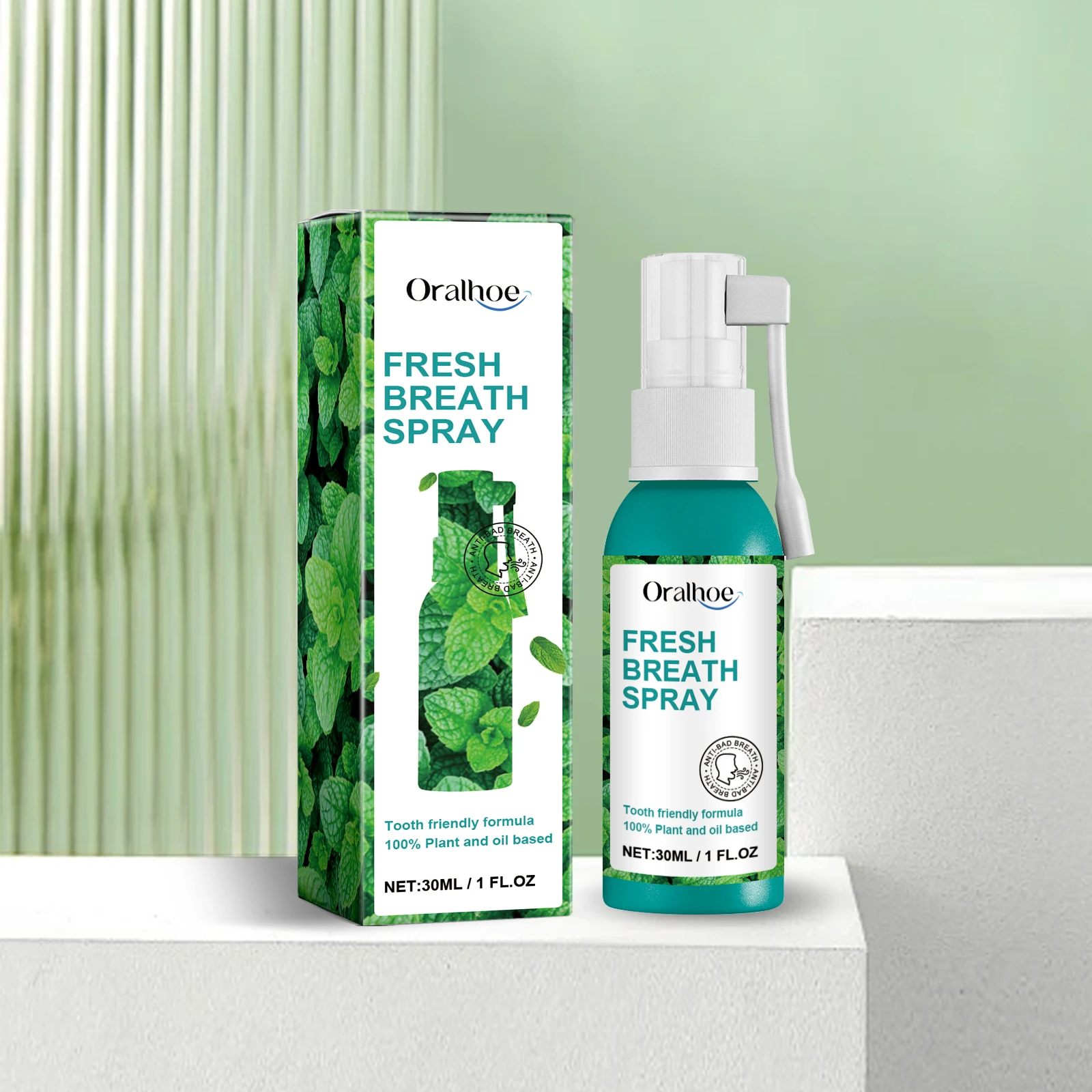 Private Label  Fresh Breath Essence Portable Cool Mint Scent Mouth Freshing Breath Spray 30ml