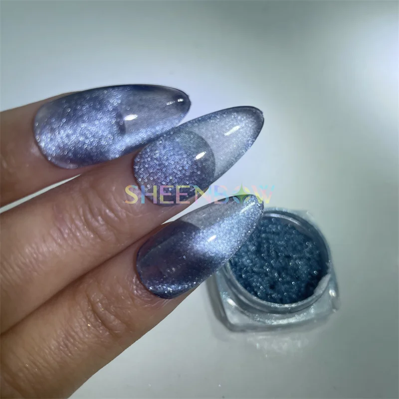 Sheenbow New Sliver Blue Magnetic 9d Cat Eye Powder For Nail Gel Polish