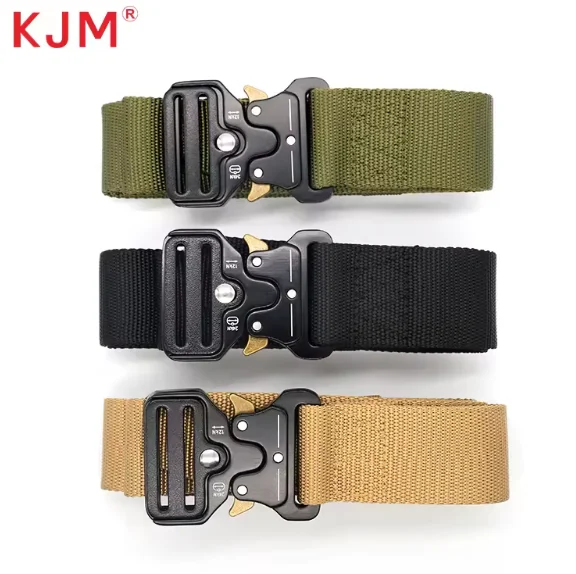 High quality nylon webbing heavy duty mens belt tactical buckle adjustable molle belt