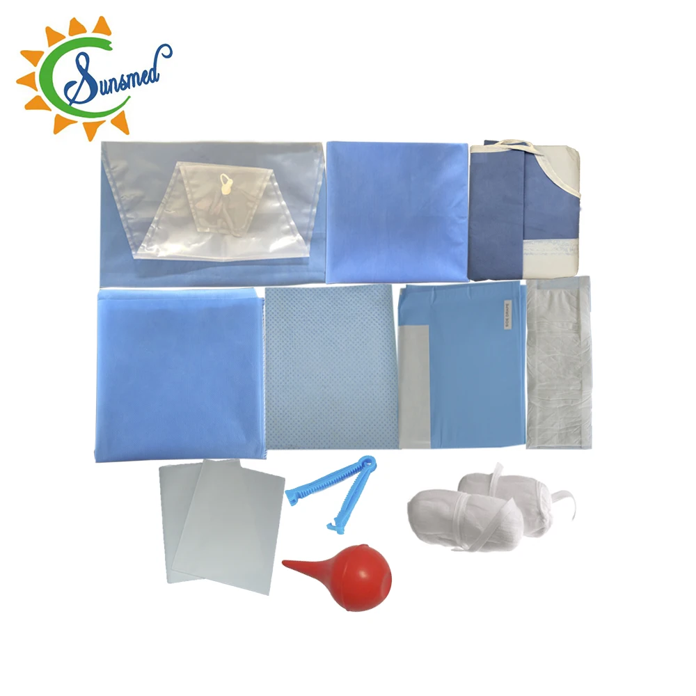 
CE ISO13485 approved nonwoven delivery surgery drape Under buttock drape delivery kit 
