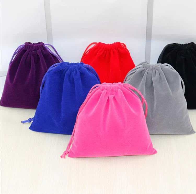 Huiran Wholesale Custom Drawstring Pouch Bag Velvet Bag for Jewelry Drawstring Pouch Bag Packing