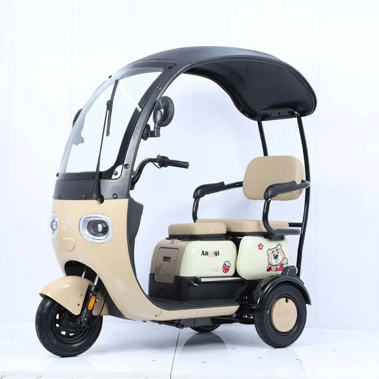 New electric tricycles with shed urban leisure three-seat electric bicycle fashion ebike for sale