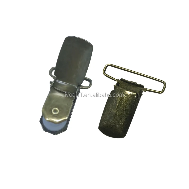 Античный латунный зажим для пустышки Ivoduff, Заводская поставка, OEM металлические зажимы для подтяжек, ленточные зажимы