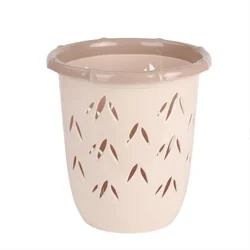 Good Quality Smooth Surface Plastic Waste Basket Bamboo Leaf Appearance Waste Paper Basket
