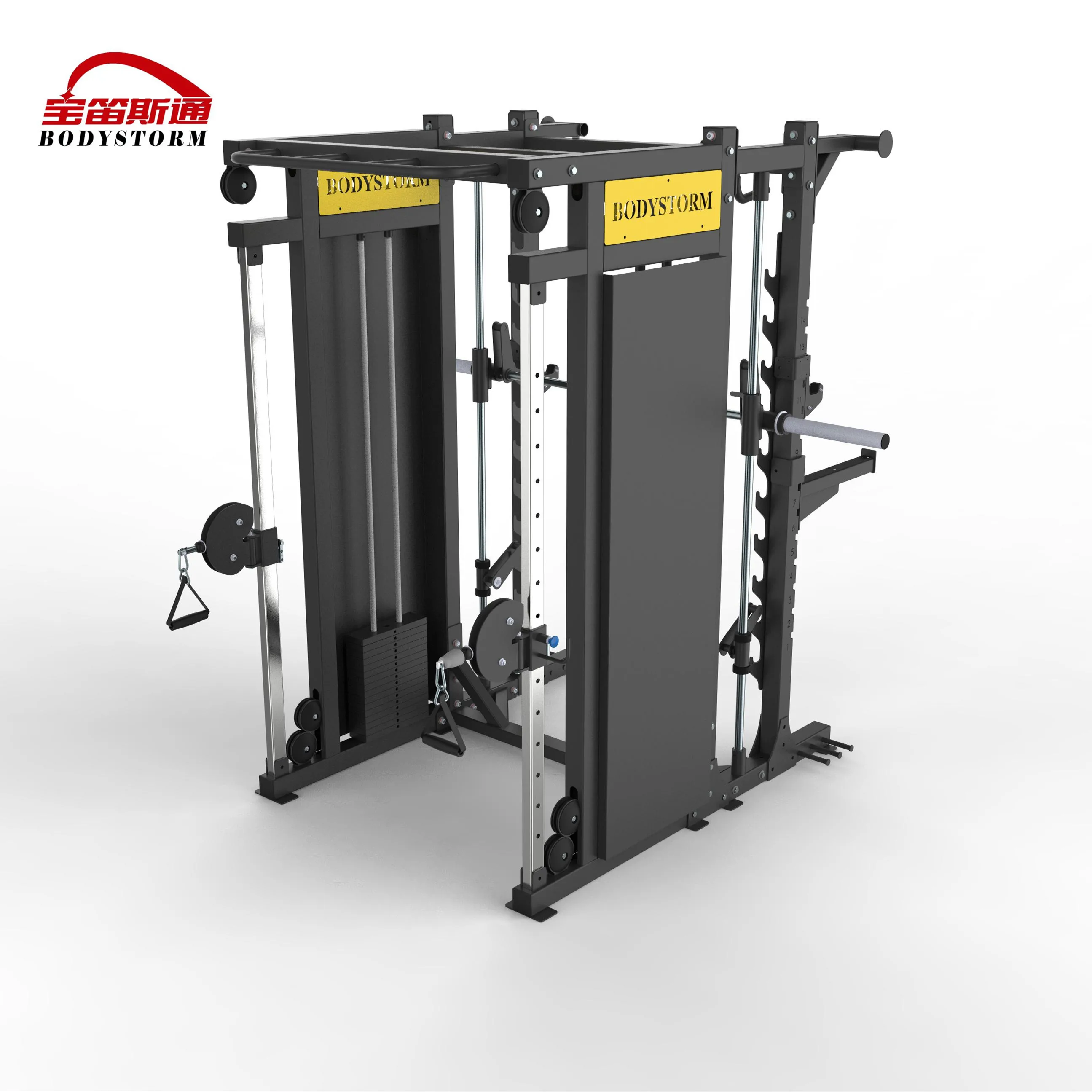 2022 Commercial Gym Equipment Multi-Functional Smith Functional Trainer Squat Rack One-of-a-Kind 3 Station Fitness Benches Racks