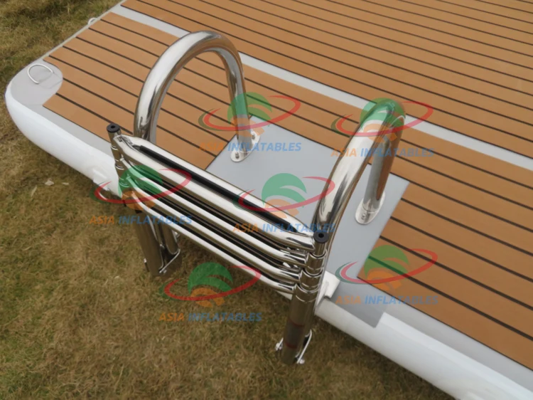 Outdoor Inflatable Swim Island Floating Raft Inflatable Floating Water Jet Ski Dock Floats Platform With Ladder