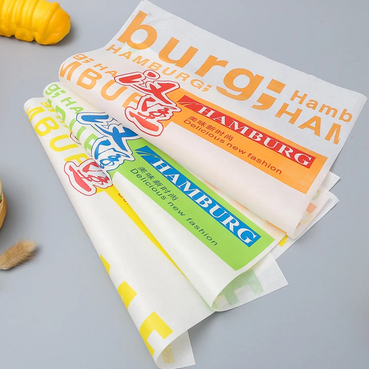 wholesale custom food grade pe coated greaseproof sandwich paper packaging and burger paper sheet for food wrapping