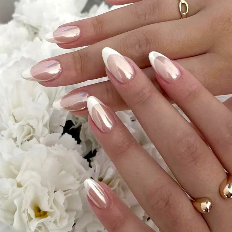 Short quality acrylic fake nails personal custom luxury manicure