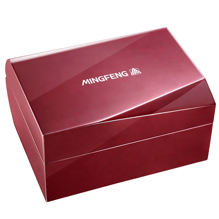 High gloss luxury lacquer wooden 2 slots watch box with pillow watch box 2 slots