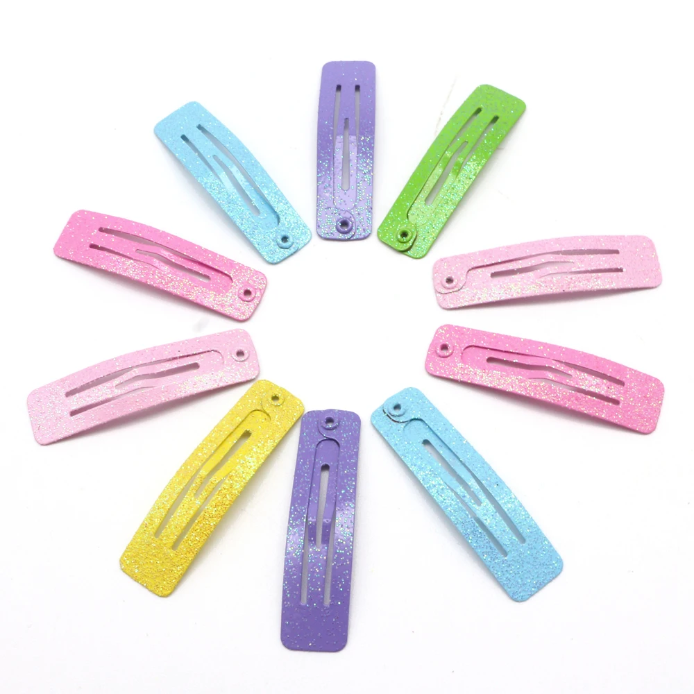 
Lirong 18Pcs Multi-Color With Glitter Rectangle Shaped baby snap clips Metal Hair Clips 4Cm Hair Decoration With Gift Box 